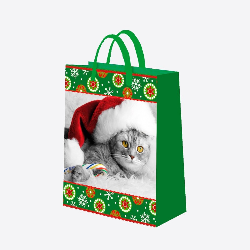 Sac Cadeaux "Chât de Noël"