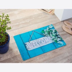 Tapis de sol "Coeurs bleus"